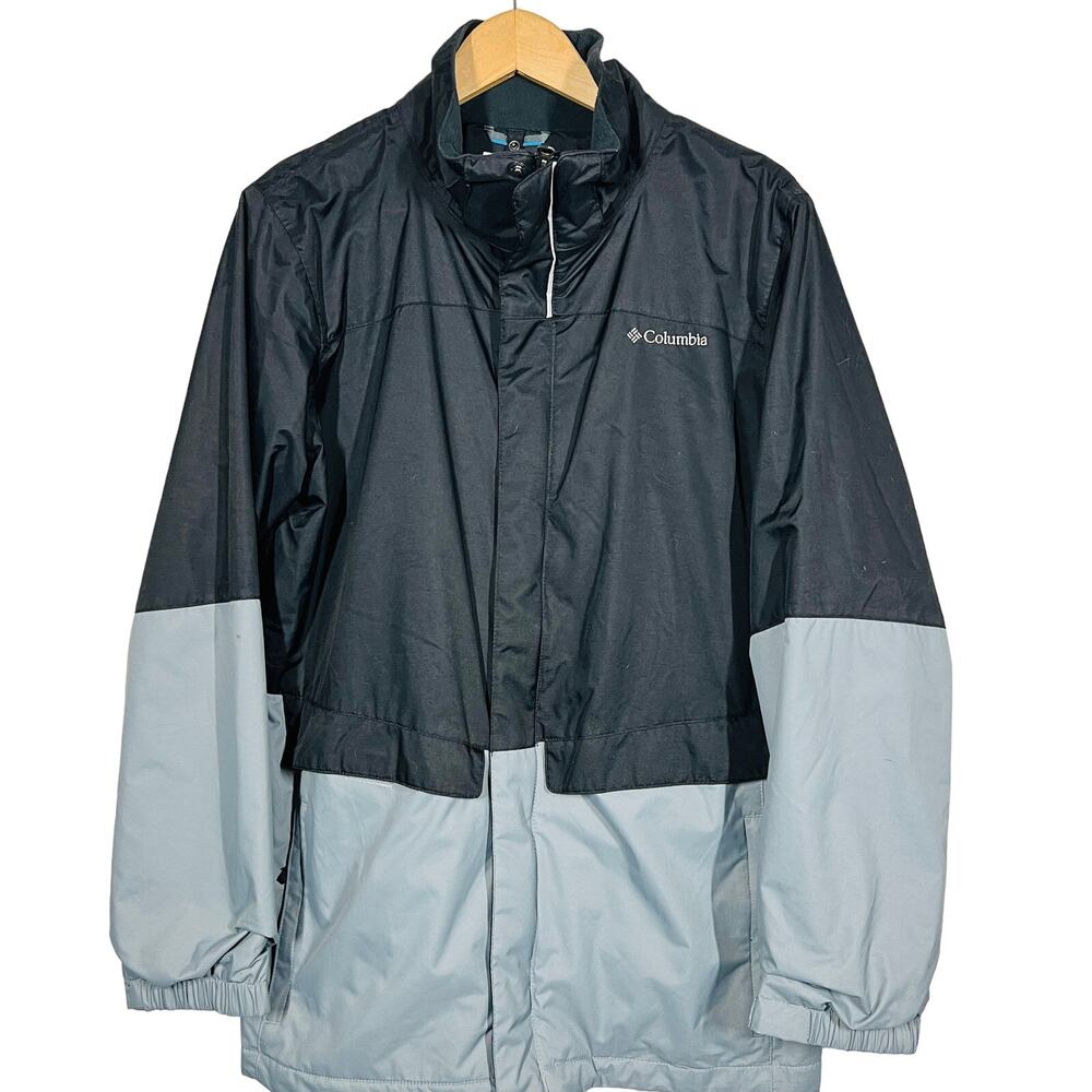 Columbia interchange Full Zip Snap Jacket Outdoor Rugged Mock Neck Hood - XL